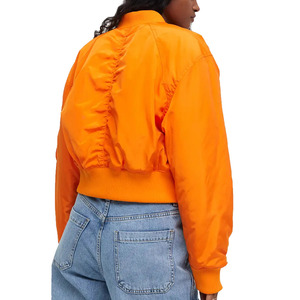 Blouson d'hiver pour femme, coupe courte, coupe ample, col côtelé, fermeture éclair - Product Image 5