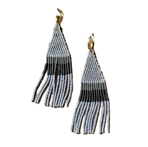 Boucles d'oreilles pendantes traditionnelles en perles de rocaille, ethniques, luxueuses, tendance, unisexes, certifiées IGI, idée cadeau - Product Image 3
