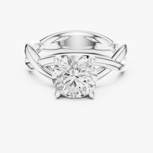 Bague de fiançailles solitaire torsadée en or jaune 9 carats avec diamant de laboratoire rond de 2 carats, bijoux de mariée personnalisés en gros - Product Image 3