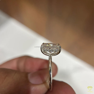 Moissanite Diamond <b>Ring</b> Hidden Halo <b>Ring</b> <b>Emerald</b> Cut Moissanite <b>Emerald</b> Cut Engagement <b>Ring</b> 925 Sterling <b>Silver</b> <b>Ring</b> Moissanite - Product Image 6