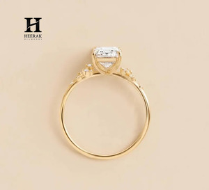 Luxury 3ct 5ct <b>Emerald</b> Cut Engagement <b>Ring</b> for Women 14k 18k Yellow Gold Plated Solid <b>Silver</b> Lab Grown Diamond Wedding <b>Ring</b> - Product Image 4