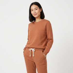 Unisex Brown Cotton <b>Tracksuit</b> Full Sleeve Crew Neck Solid Color Casual Joggers With Drawstring And Side Pockets Autumn Wear - Product Image 3