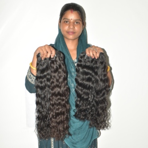 Extensions de cheveux naturels indiens Remy noirs, cuticules alignées, haute densité 100g, toucher lisse, coiffage facile - Product Image 1
