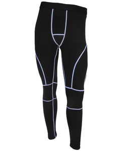 เสื้อผ้าออกกำลังกายสำหรับผู้ชาย กางเกงเลกกิ้งแบบยืดหยุ่น ลายเรียบ สำหรับออกกำลังกาย - Product Image 5