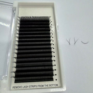 Extensions de cils en cheveux synthétiques de qualité supérieure 0.05 C Curl Finition noire mate Plateau personnalisé Fournisseur de marque privée - Product Image 1