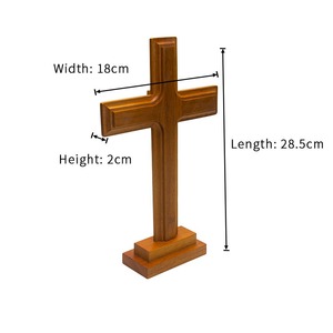 Croix religieuse antique en bois poli, faite à la main, à suspendre au mur pour la maison, l'église et la prière - Product Image 5