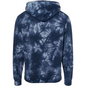 Midweight <b>Tie</b>-Dyed Hooded Sweatshirt-PRM4500TD-Independent Trading Co.-3XL <b>Navy</b> Zippered XXS-Solid Pattern Enzyme Washed - Product Image 2