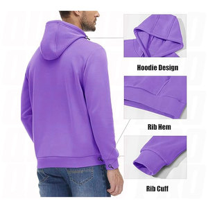 Men’s Soft Fleece Hoodie Sweatshirt Active Workout Pullover Made Durable Polyester Cotton Fabric Streetwear Printing Hoodies - Product Image 2