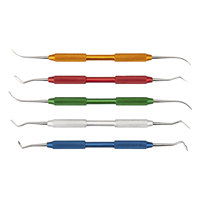 P.K.T. Set (Set dengan 5 Instrumen) No. 1+2 Pegangan Bentuk Baru yang Ergonomis Berwarna Emas Hijau Biru Merah dan Perak