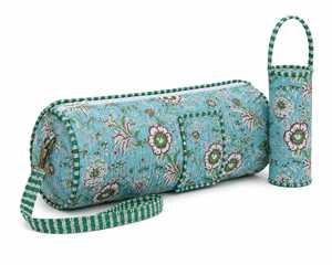 VEER HANDIRCRAFTS Handmade Cotton Yoga Mat Bag Floral <b>Print</b> Zipper Pouch Below 21L Lightweight Shoulder Carrier for Gym Studio - Product Image 2