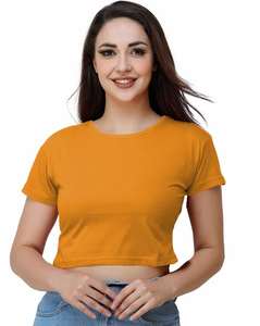 T-shirts courts pour femmes 2026 – Vente en gros – Col rond uni – Idéal pour l'été – Décontracté et confortable – Coupe ajustée – Toile respirante en soie/coton - Product Image 4