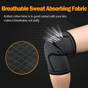 Genouillère de compression élastique grise en polyester pour homme – Soutien sportif - Product Image 2