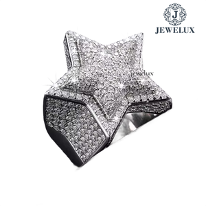 Jewelux Unisex <b>Ring</b> Channel Setting IGI Certified <b>925</b> <b>Silver</b> 14K Gold Plated Luxury Jewelry Wedding Engagement Party Wear - Product Image 1