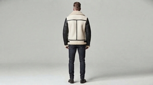 Veste en peau de mouton pour homme, décontractée, hiver, doublée de fourrure, fermeture éclair, confortable, fabrication sur mesure - Product Image 2