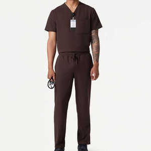 New Classic Medical Doctor Scrubs Uniform Wholesale Comfortable Hospital Nursing Rayon Woven Unisex Seamless Fusing Scrubs Suits - Product Image 4