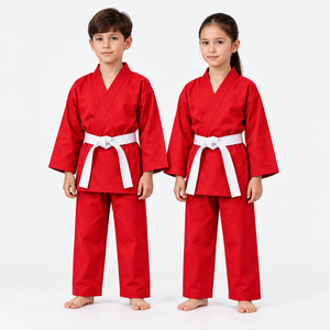 Traje de Karate Personalizado para Niños, Uniforme de Entrenamiento de Artes Marciales, Uniforme de Competición, 100% Algodón, Cuello en V, Corte Holgado, 240g, Ligero, Tipo Seda - Product Image 3