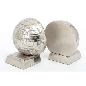Regalos Empresariales, Sujetalibros de Globo Terráqueo Plateado, Organizador de Revistas, Libros y Periódicos, Decoración de Mesa, Sujetalibros Decorativos, Última Llegada - Product Image 5