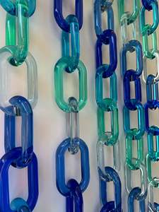 Resin <b>Large</b> Link Modern Color Mix Punk Hollow Big Chunky Long Necklace Chain Home Decoration Handcrafted Birthday - Product Image 3