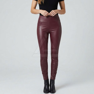 Leggings en cuir pour femmes, à la mode, taille élastique, coupe skinny, pour les tenues de fête, décontractées, de voyage et streetwear - Product Image 3