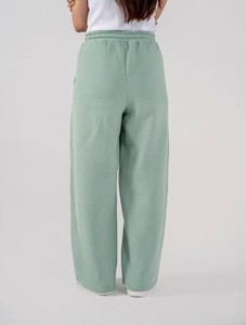 Pantalon de survêtement décontracté vert menthe pour homme, grande taille, broderie, taille élastique, cordon de serrage, poches latérales, tissu tricoté mi-lourd - Product Image 6