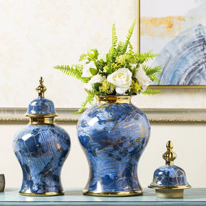 Trending Patterned Metal <b>Ginger</b> <b>Jar</b> Set With Lid Royal Look Fully Handmade Cylinder Shape Storage <b>Jars</b> With Deer & Crystal Tops - Product Image 4