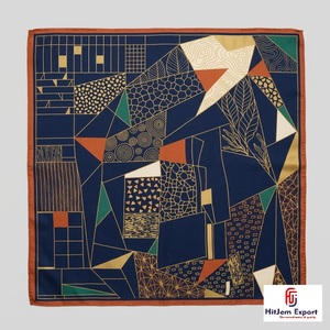 Custom Printed <b>Silk</b> Feel <b>Square</b> <b>Scarf</b> Soft Lightweight OEM ODM Manufacturer Iceland Custom Fabric Products Low MOQ - Product Image 2