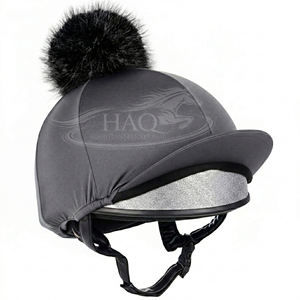 Funda para Casco de Equitación de Competición, con Pompón de Piel Sintética, Elástica, de Seda Premium para Invierno - Product Image 1