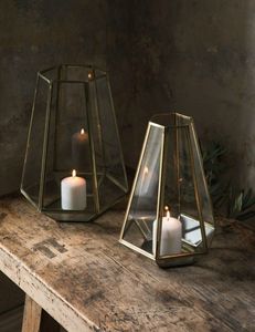 Porte-bougie en métal et verre noir personnalisé pour l'intérieur et l'extérieur, décoration de la maison et des événements, porte-bougie en verre pour table - Product Image 1