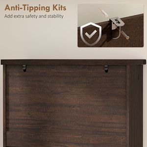 Modern 72\" Tall <b>Kitchen</b> <b>Pantry</b> Cabinet Farmhouse Style Oak Storage with 8 Door Racks and Adjustable Shelves Distressed Brown - Product Image 5
