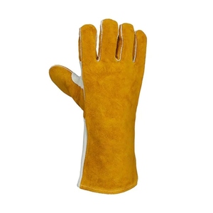 Hockey Palm Cowhide Split Leather Welding <b>Gloves</b> Flame Retardant Heavy Duty Firefighting Construction Barbeque <b>Gloves</b> - Product Image 4