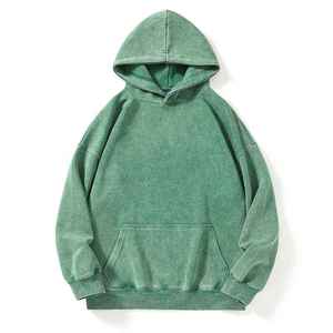 Vente en gros de sweats à capuche personnalisés effet délavé soleil, qualité 330 g/m², sans cordon, pour hommes, style vintage délavé à l'acide - Product Image 6
