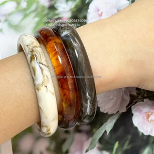 Pulseras de resina de color personalizado, Juego de 3 brazaletes para fiesta de boda, uso doméstico, joyería cristiana con piedra de moissanita para mujeres y niñas - Product Image 2