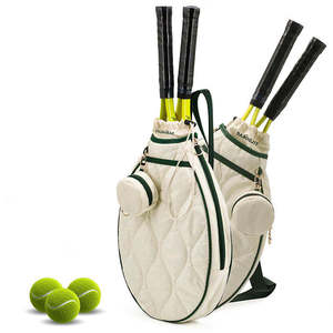Luxury Quilted Tennis Racquet <b>Bag</b> with <b>Drawstring</b> Closure and Detachable Coin Purse for Professional Sport Gear - Product Image 2