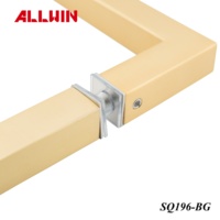 Poignée de porte carrée en laiton de 19 mm, finition or brossé, design moderne personnalisé, OEM ODM, pour salle de bain ou hôtel