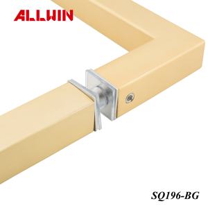 Customized Modern Design OEM ODM Brushed Gold Finish 19mm Brass Material Square Glass Door Pull Handle for Bathroom or Hotel Use - Product Image 5