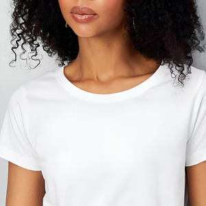 High-Quality <b>Women's</b> <b>White</b> O-Neck <b>Short</b> <b>Sleeve</b> T-<b>Shirt</b> Regular Fit Cotton Jersey Casual Solid Color Breathable All Seasons - Product Image 6