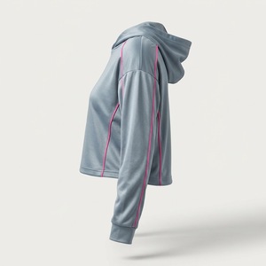Hochwertige Damen Crop-Top-Hoodies in Grau, Bequeme Freizeitkleidung für den Winter, Meistverkauftes Kurzes Kapuzen-Crop-Top - Product Image 2