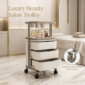 Chariot de rangement médical moderne de luxe pour salon de beauté avec tiroirs multiples et roues silencieuses pour équipement de spa et clinique - Product Image 1