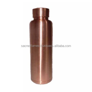 Bouteille d'eau en cuivre massif OEM personnalisée avec bouchon à vis, étanche, pour boisson ayurvédique, vente en gros, bouteille de yoga - Product Image 3