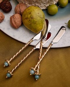 Decorative Brass Butter <b>Knife</b> Elegant Spreader for Butter Cheese Jam <b>Bread</b> Smooth Edge Handmade Kitchen Tableware Tool Home Use - Product Image 2