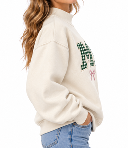 Sweat-shirt d'hiver pour femme à col montant, avec logo personnalisé, appliqué et brodé, col côtelé, coupe décontractée et oversize - Product Image 4