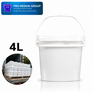 4L Versatile Plastic Pail <b>with</b> Handle and Flat <b>Lid</b>; Leakproof General Storage <b>Bucket</b> for Household & DIY - Product Image 1