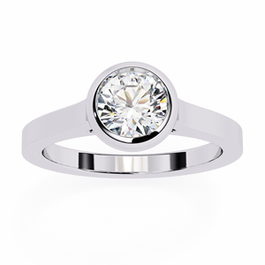 Anillo de compromiso y aniversario de oro de 10k, 14k, 18k para mujer con diamante redondo de 0.5 CT con engaste clásico, certificado IGI - Product Image 6