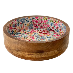 Tazón de Madera Esmaltada de Diseño Clásico, Tazón Multiusos para Servir Bocadillos, Ensaladas, Frutas y Postres, Tazón de Madera Hecho a Mano - Product Image 3