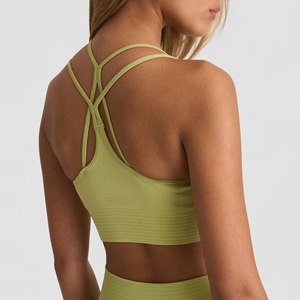 Vêtements d'été très demandés pour femmes, tenue de sport pour la course en extérieur, soutien-gorge dos croisé, couleur unie, bretelles réglables, coupe ajustée - Product Image 3