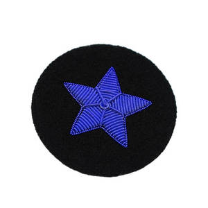 Hand Embroidered Silicone Blazer Badges Leaf <b>Wreath</b> Design Luxury Custom Hand Stitched Uniform Patch with Beads - Product Image 2