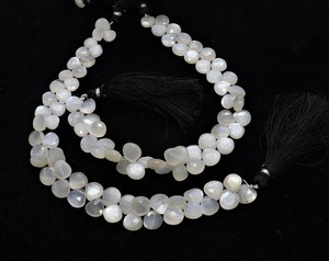 AAA Natural White Moonstone Faceted Heart Shape Beads 9-10MM Moonstone <b>Gemstone</b> Beads 8 Inch Strand White Moonstone Heart Beads - Product Image 1