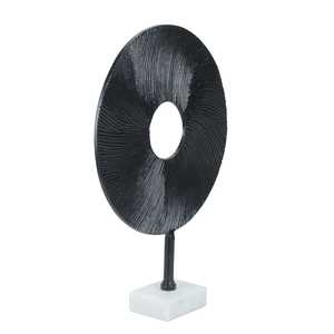 Jaffs Exports Circular Geometric Sculpture Handmade Artistic Tabletop Decor Modern Style Living Room 45.5cm Height Aluminium - Product Image 2