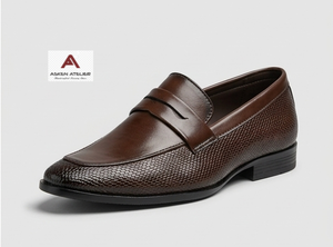 Asken Atelier - Mocasines de Piel Sintética Marrón para Hombre, Diseño Elegante con Punta en Pico, Estilo Slip-On, Construcción Transpirable y Duradera - Product Image 2