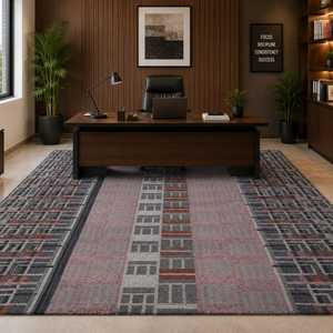 Tapis géométrique moderne noué à la main en laine de Nouvelle-Zélande pour salon et chambre à coucher - Product Image 1